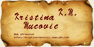 Kristina Mucović vizit kartica